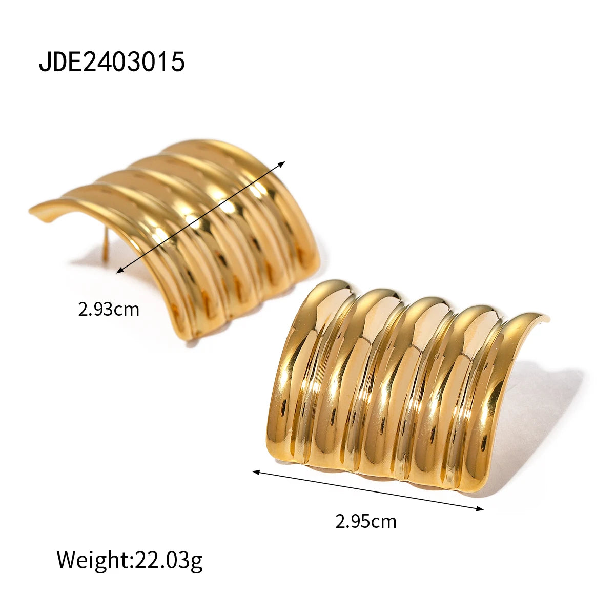 2025 Hot Style Bow Knot Big Ear Studs – 18K PVD Gold Plated Stainless Steel Earrings