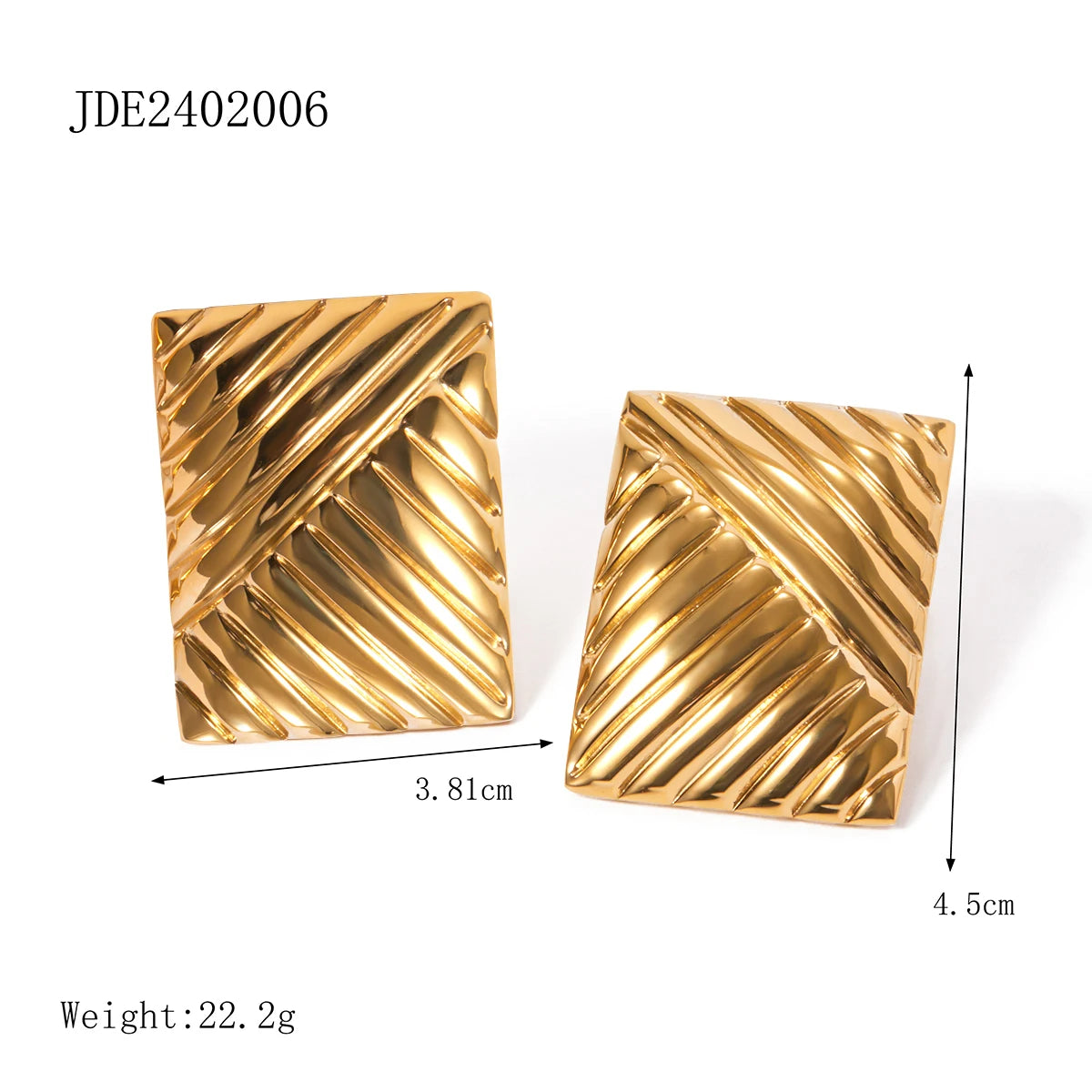 2025 Hot Style Bow Knot Big Ear Studs – 18K PVD Gold Plated Stainless Steel Earrings
