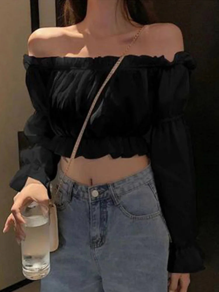 Women's Off-Shoulder Crop Top