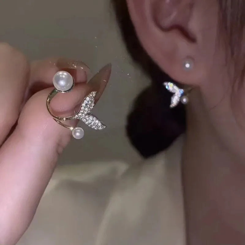 Elegant Flower Pearl Stud Earrings – Unique Design for Women, Perfect for Weddings & Parties