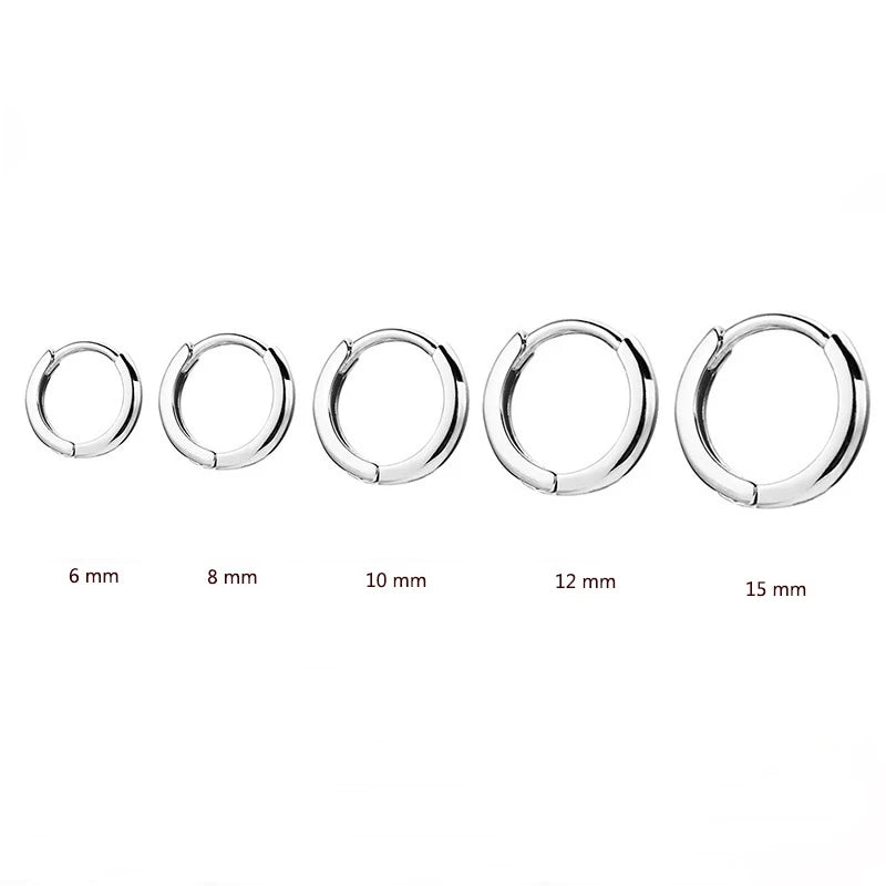 2PC Stainless Steel Minimal Hoop Earrings for Women & Girls – Gold Color Small Piercing Earring | Wedding Gift Smooth Ear Bone Buckle