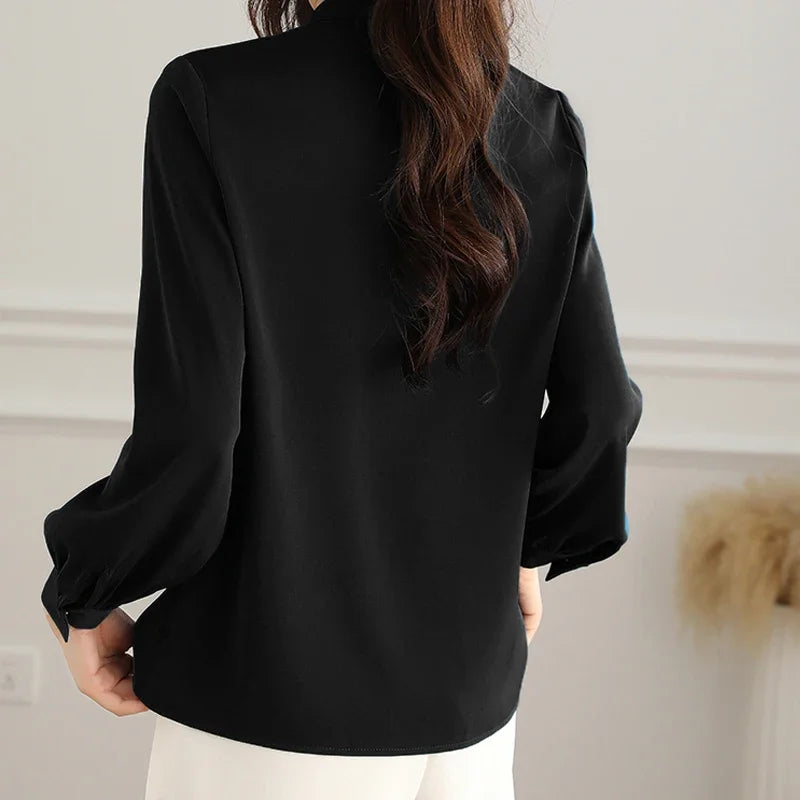 Elegant Chiffon Bow Blouse