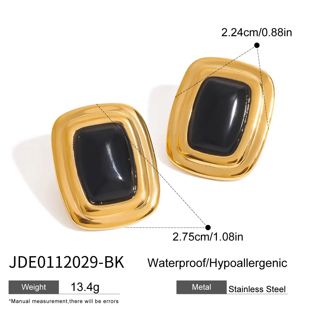 Geometric Irregular Stainless Steel Ear Studs – Textured Statement Earrings for Women