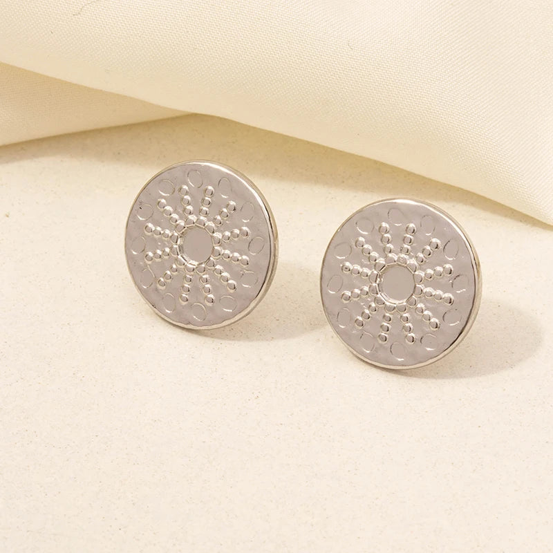 6PC Sun, Moon & Star Stainless Steel Earrings Set – Silver Color, Personality Fashion Jewelry for Women & Men