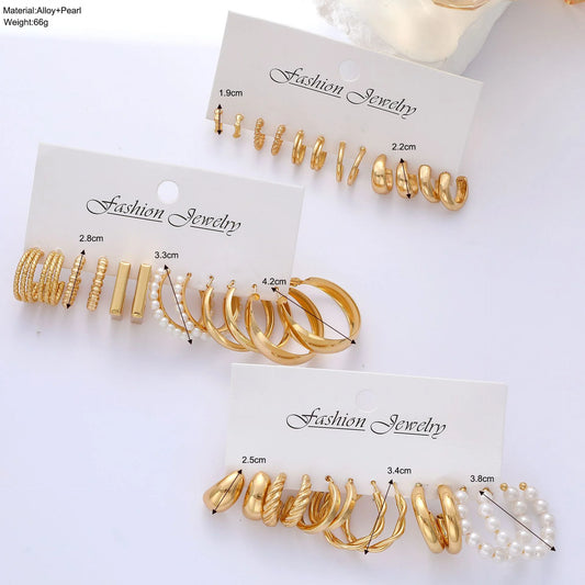 Geometric Hoop Earrings Set