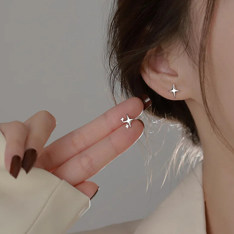 Classic Geometric White Crystal Drop Earrings – Elegant Long Square Design for Women