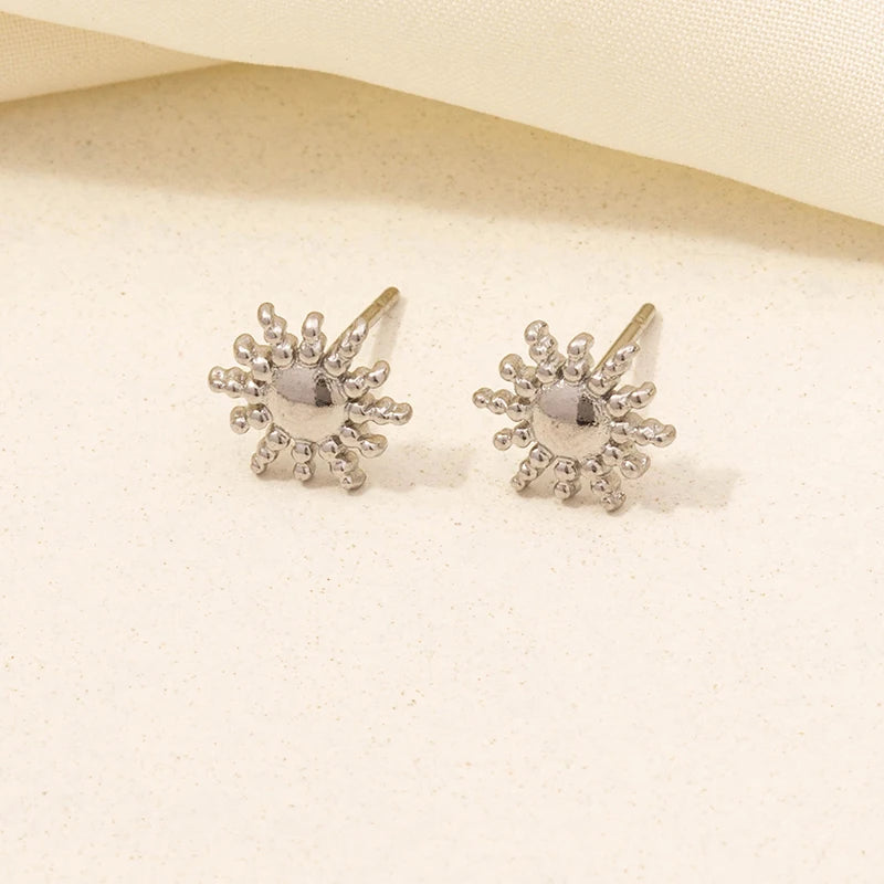 6PC Sun, Moon & Star Stainless Steel Earrings Set – Silver Color, Personality Fashion Jewelry for Women & Men