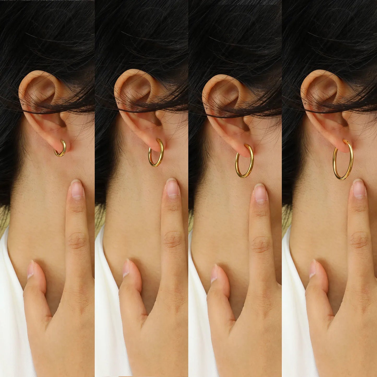 Minimalist Stainless Steel Hoop Earrings – Simple Huggies for Women & Girls | Anti-Allergy, Everyday Hoops