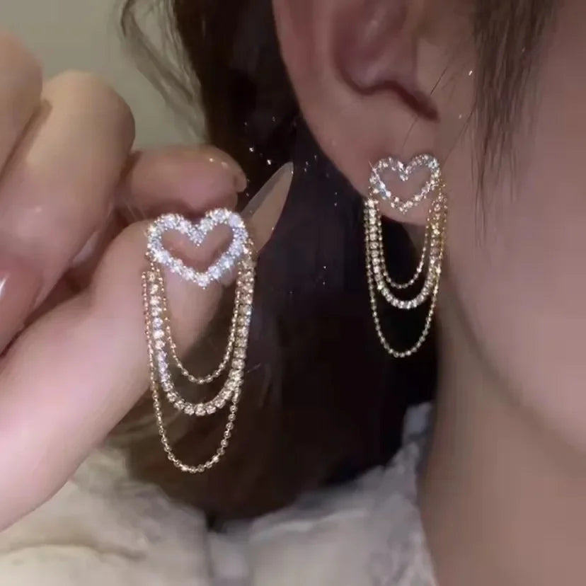 Wheat Tassel Pendant U-Shaped Earrings – Gold Color, 2025 New Fashion for Women & Girls