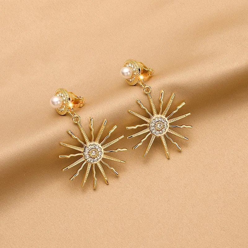 Vintage Personality Ear Clip Without Ear Piercings Advanced Sense Simple Earrings Fashion Temperament Pearl Ear Hanging Girl