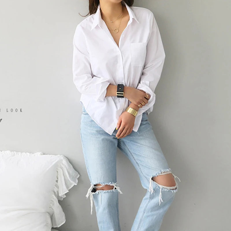 Women's White Office Shirt