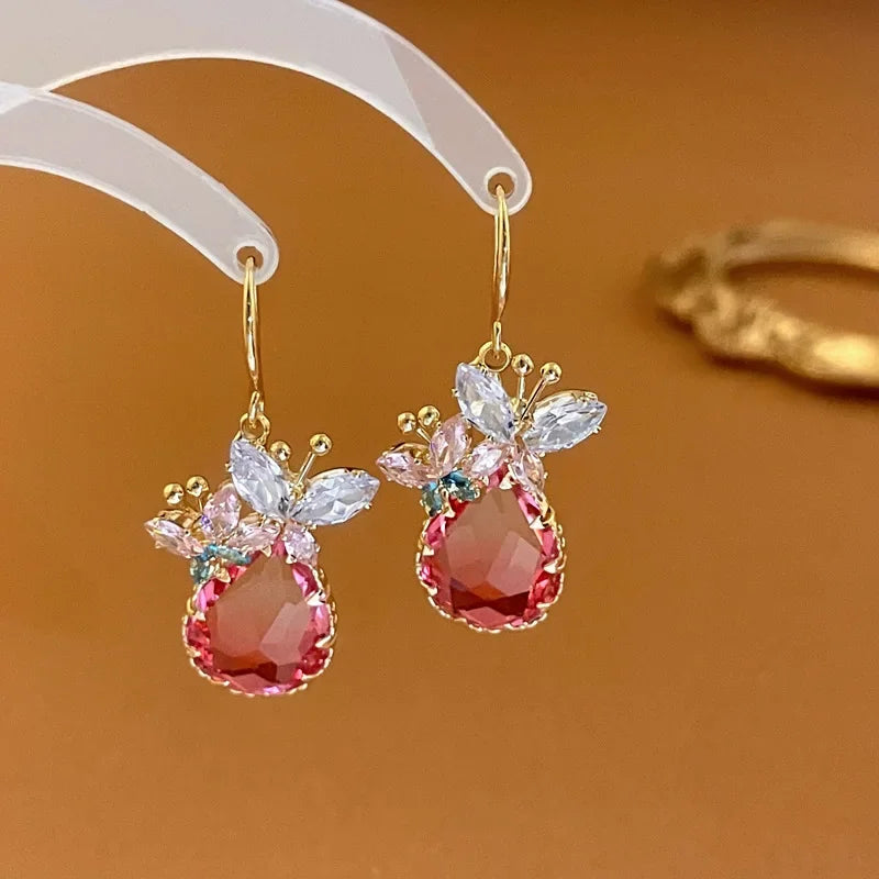 Wheat Tassel Pendant U-Shaped Earrings – Gold Color, 2025 New Fashion for Women & Girls