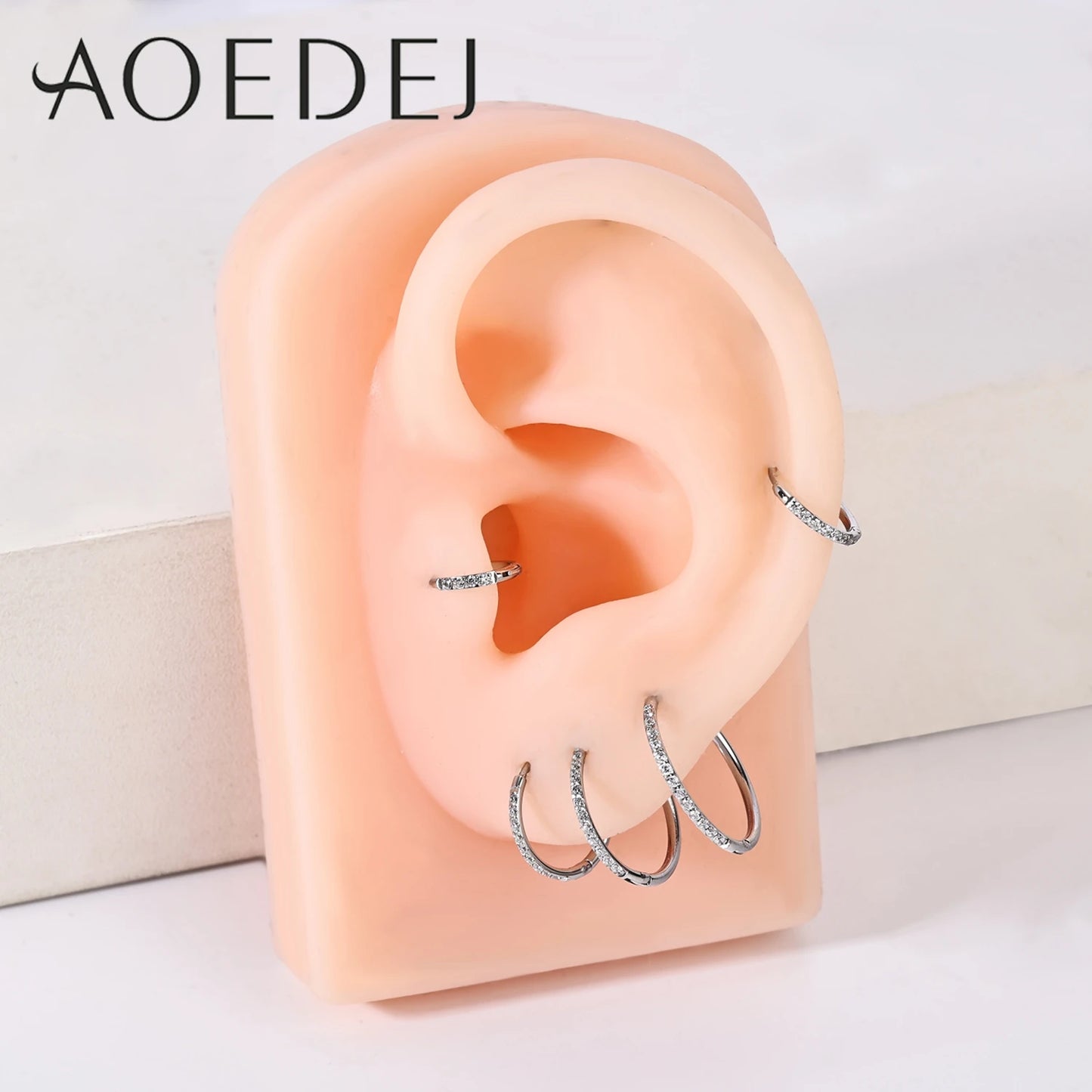 20G Stainless Steel Hoop Earring with CZ Crystal – Unisex Conch & Helix Cartilage Jewelry