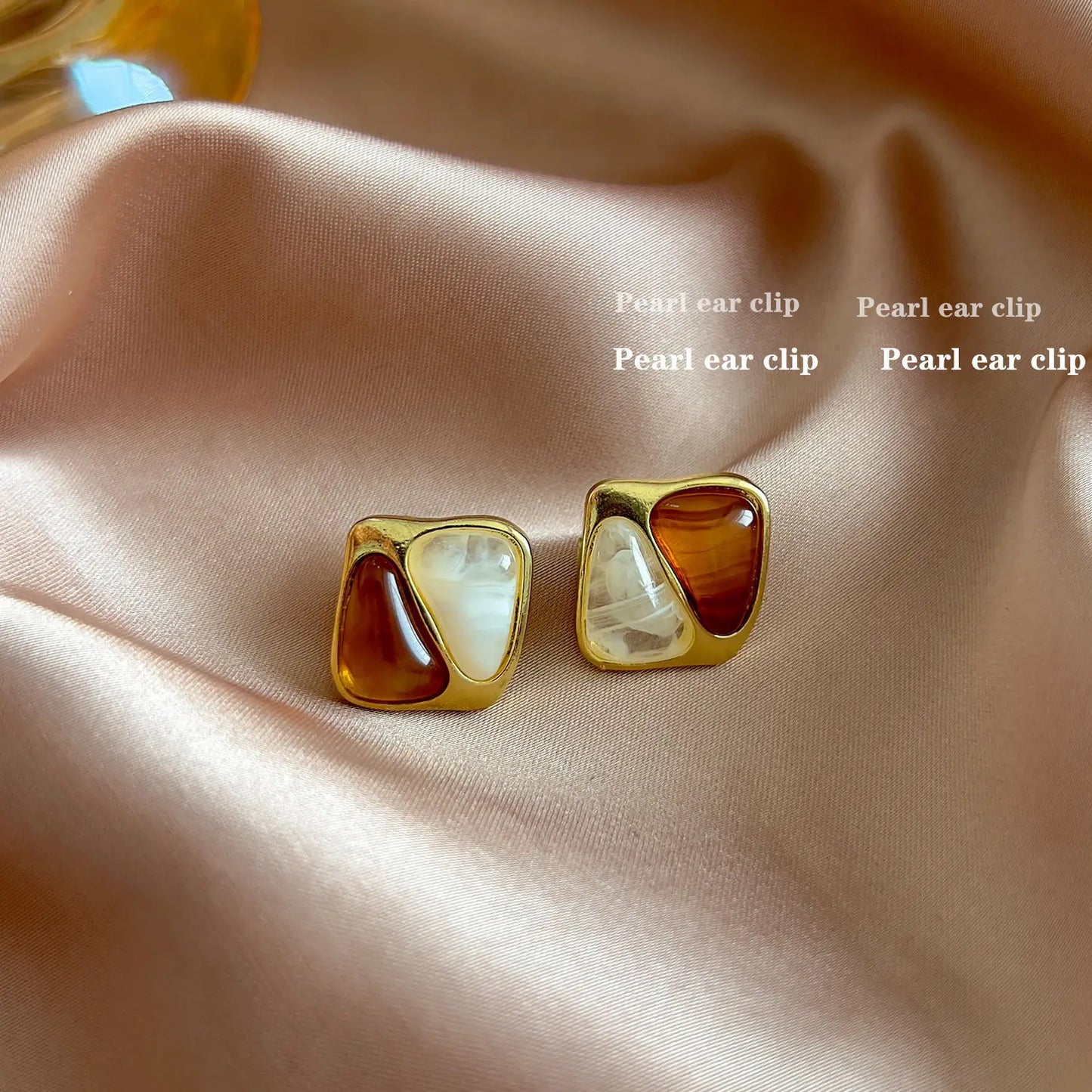 2025 High-End Pearl Wine Red Ear Clip Earrings – French Retro Niche Socialite Jewelry Set for Women