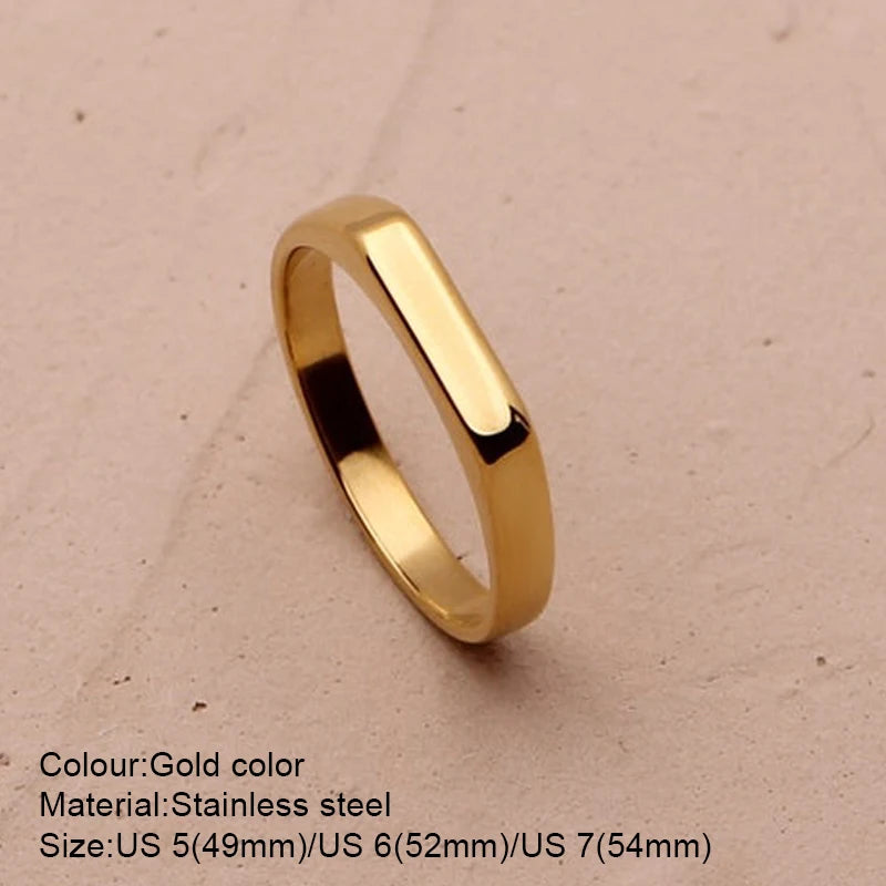 Stainless Steel Fashion Ring – Elegant Anillo Ringen Mujer | Women’s Couple Matching Jewelry