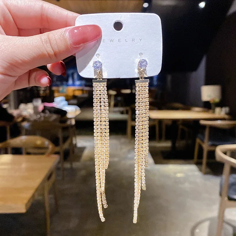Wheat Tassel Pendant U-Shaped Earrings – Gold Color, 2025 New Fashion for Women & Girls