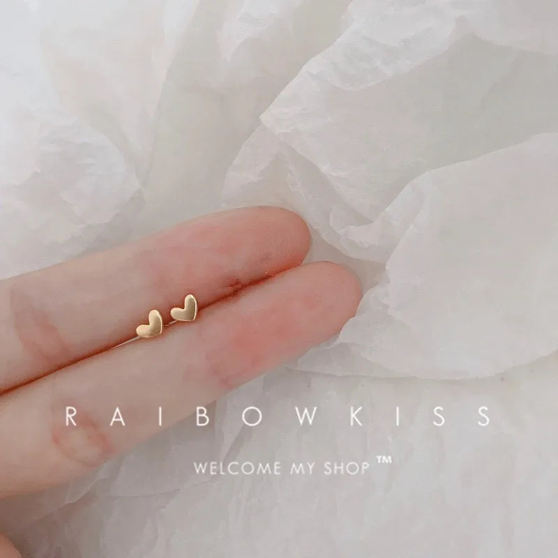 New Minimalism Heart Stud Earrings