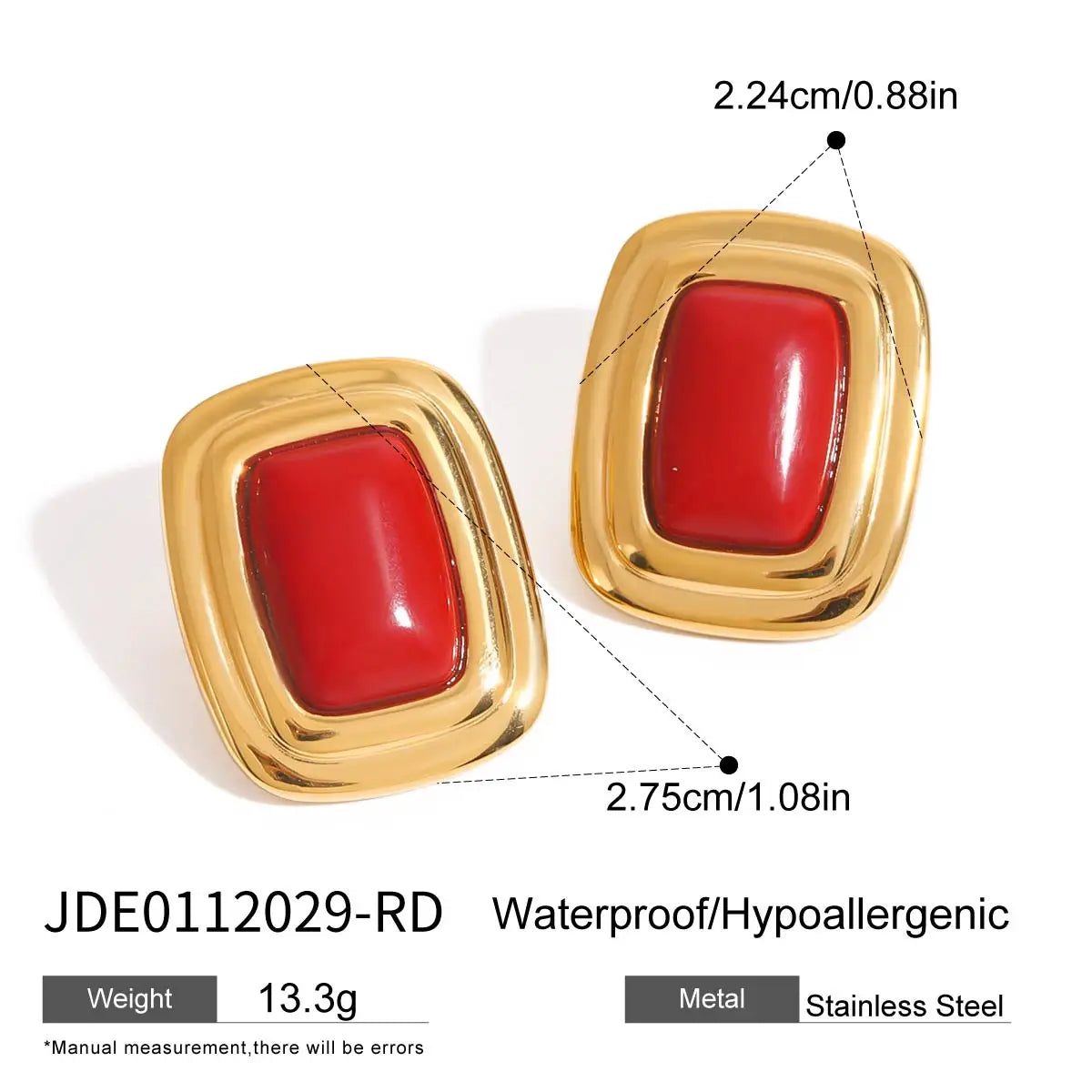 Geometric Irregular Stainless Steel Ear Studs – Textured Statement Earrings for Women
