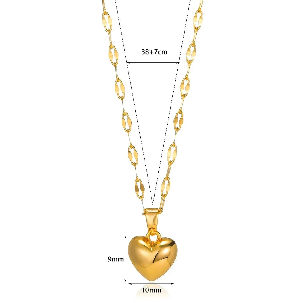 Women Love Heart Necklace – New Trendy Lip Chain Simple Pendant Jewelry Gift