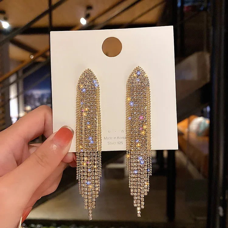 Wheat Tassel Pendant U-Shaped Earrings – Gold Color, 2025 New Fashion for Women & Girls