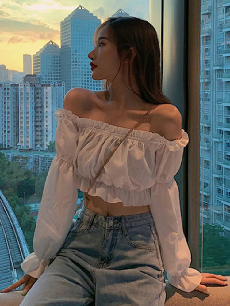 Women's Off-Shoulder Crop Top