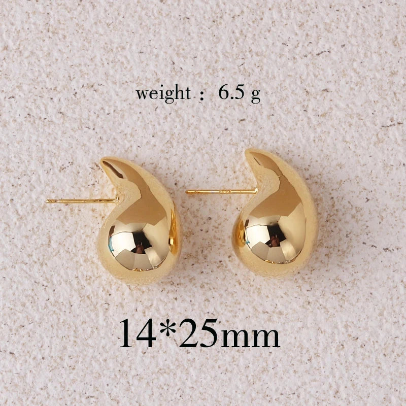 Extra Large Chunky Hoop Drop Earrings – Gold Plated, Lightweight & Hypoallergenic for Women and Girls