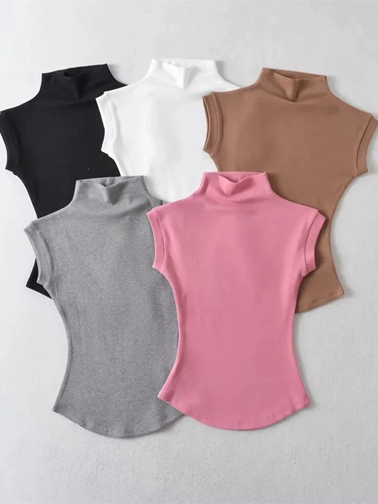 Women’s  Sleeveless Turtleneck Tops
