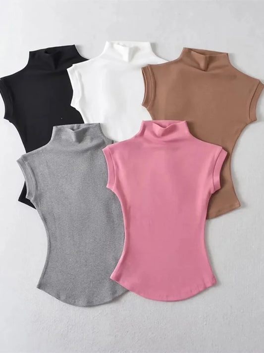 Women’s  Sleeveless Turtleneck Tops