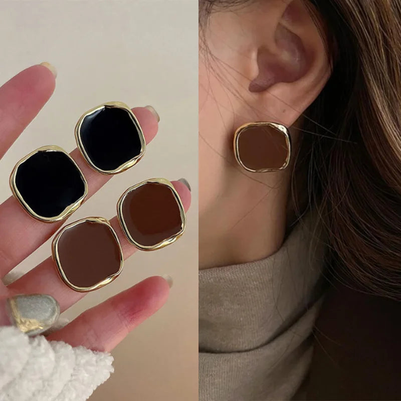 Square Black Studs