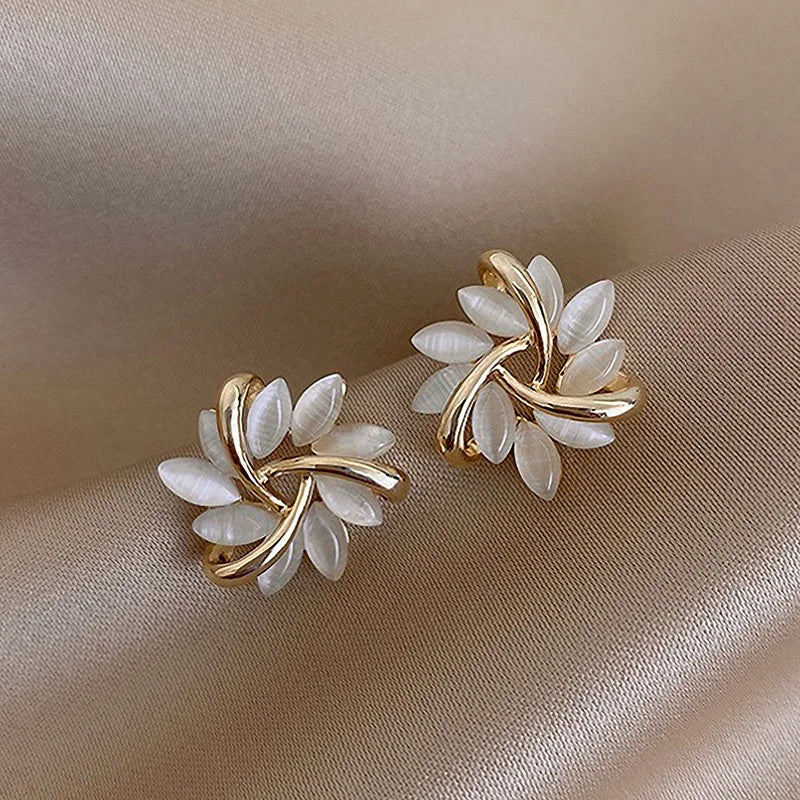Classic Geometric White Crystal Drop Earrings – Elegant Long Square Design for Women
