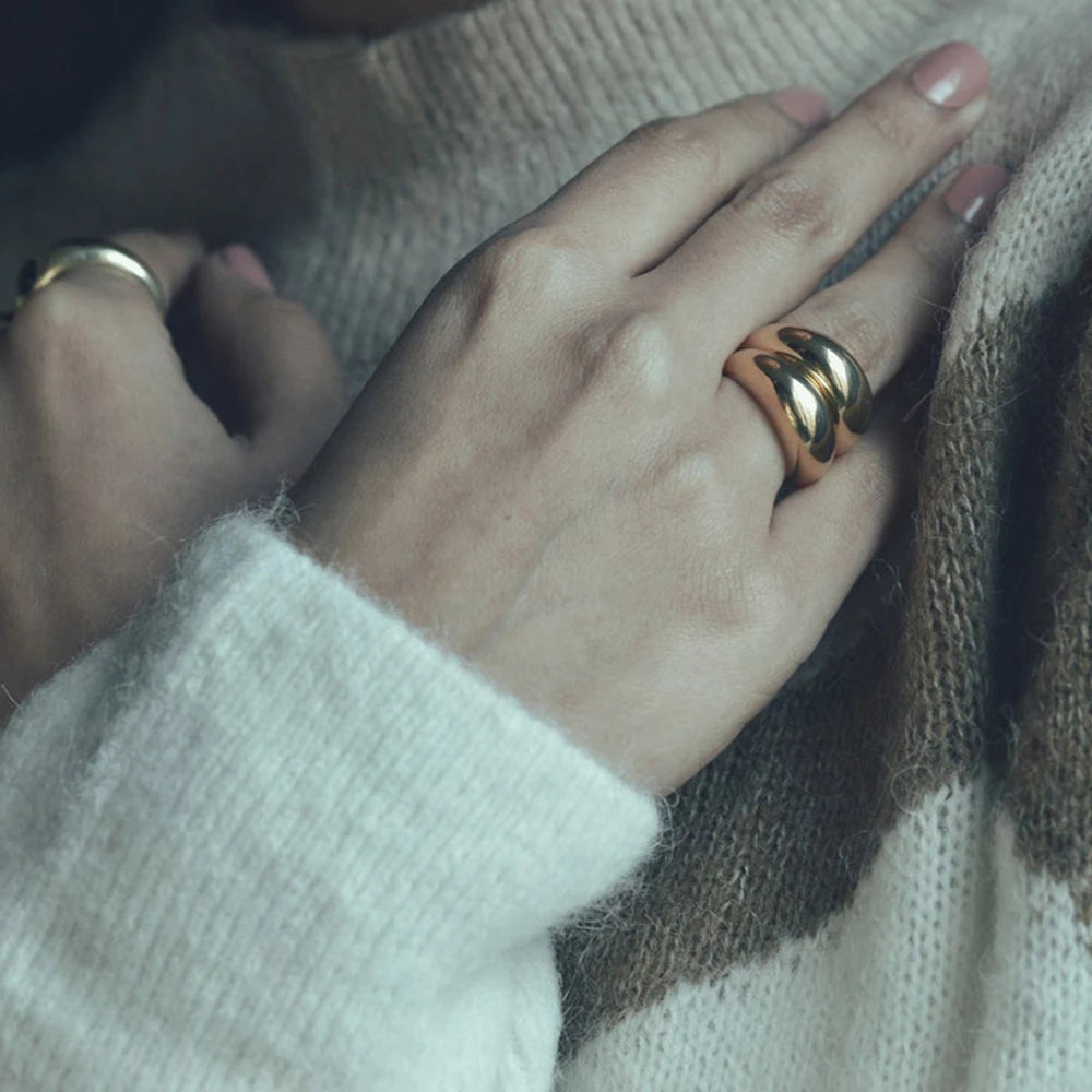 Stainless Steel Fashion Ring – Elegant Anillo Ringen Mujer | Women’s Couple Matching Jewelry