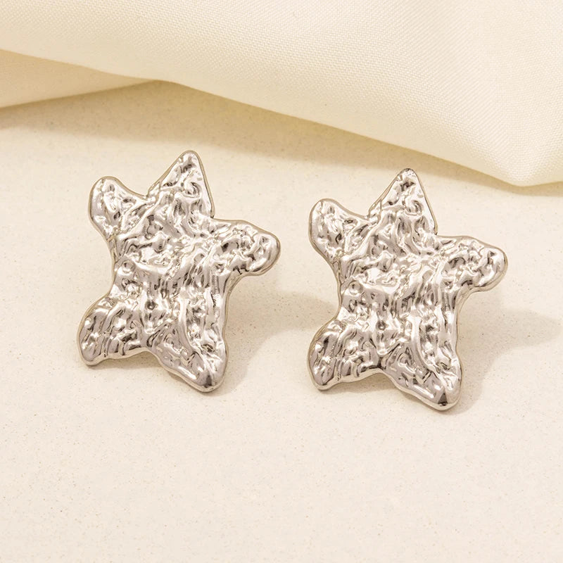 6PC Sun, Moon & Star Stainless Steel Earrings Set – Silver Color, Personality Fashion Jewelry for Women & Men