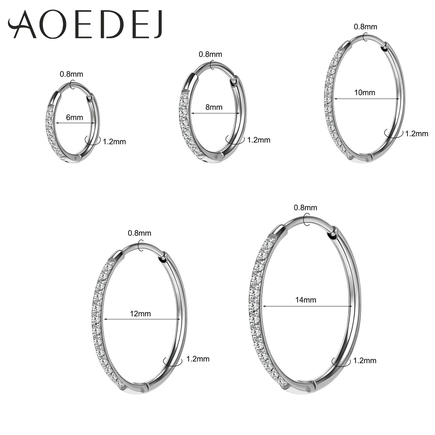 20G Stainless Steel Hoop Earring with CZ Crystal – Unisex Conch & Helix Cartilage Jewelry