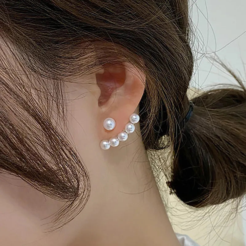 Elegant Flower Pearl Stud Earrings – Unique Design for Women, Perfect for Weddings & Parties