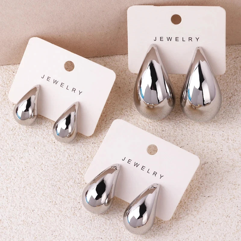 Extra Large Chunky Hoop Drop Earrings – Gold Plated, Lightweight & Hypoallergenic for Women and Girls