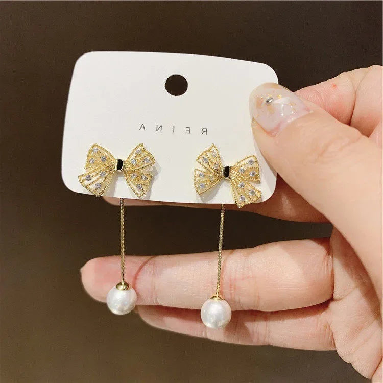 Wheat Tassel Pendant U-Shaped Earrings – Gold Color, 2025 New Fashion for Women & Girls