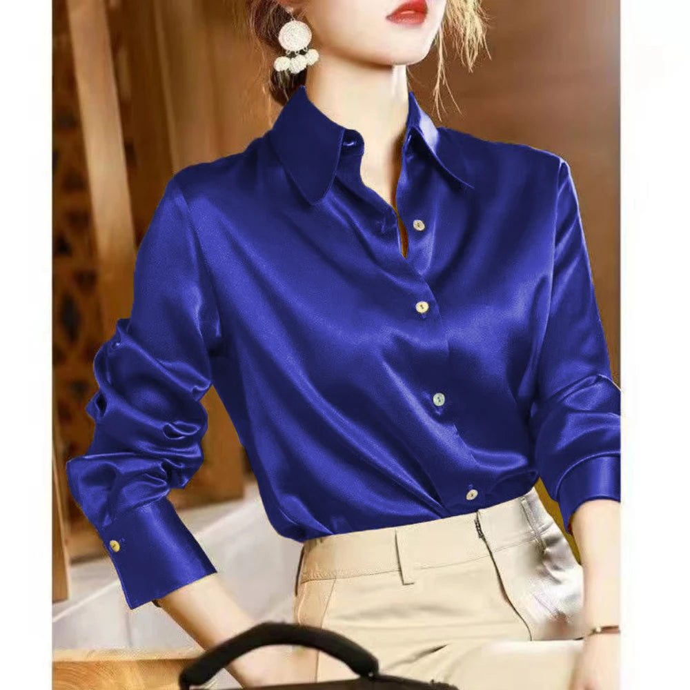 Women’s Satin Long Sleeve Shirt