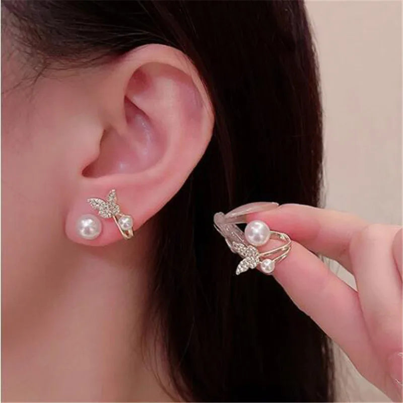 Elegant Flower Pearl Stud Earrings – Unique Design for Women, Perfect for Weddings & Parties
