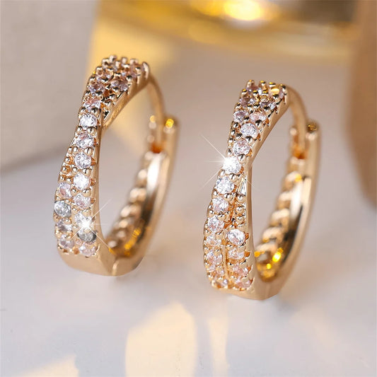 Crossed Hoop Earrings