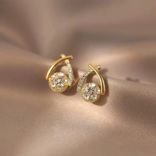 Fishtail Crystal Stud Earrings