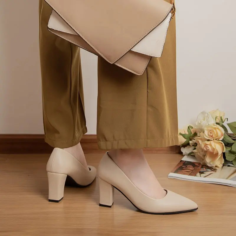 Leather High Heels