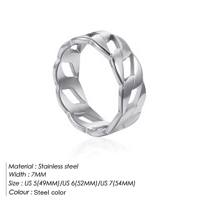 Stainless Steel Fashion Ring – Elegant Anillo Ringen Mujer | Women’s Couple Matching Jewelry