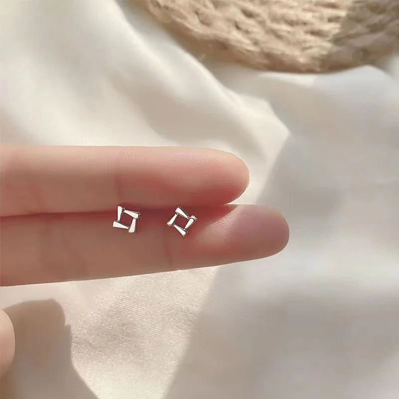 Minimalist Star Stud Earrings – Silver Color, Hypoallergenic Jewelry for Women & Girls