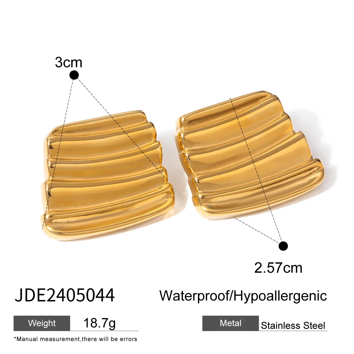 2025 Hot Style Bow Knot Big Ear Studs – 18K PVD Gold Plated Stainless Steel Earrings