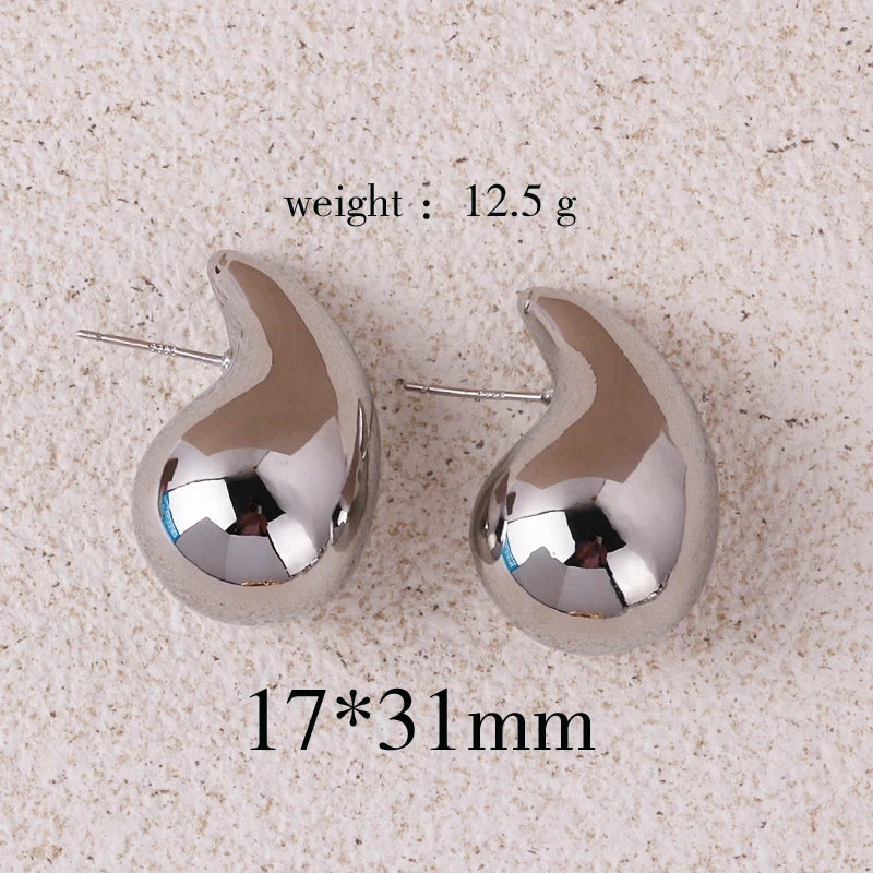 Extra Large Chunky Hoop Drop Earrings – Gold Plated, Lightweight & Hypoallergenic for Women and Girls