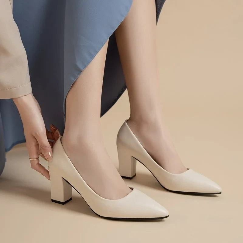 Leather High Heels