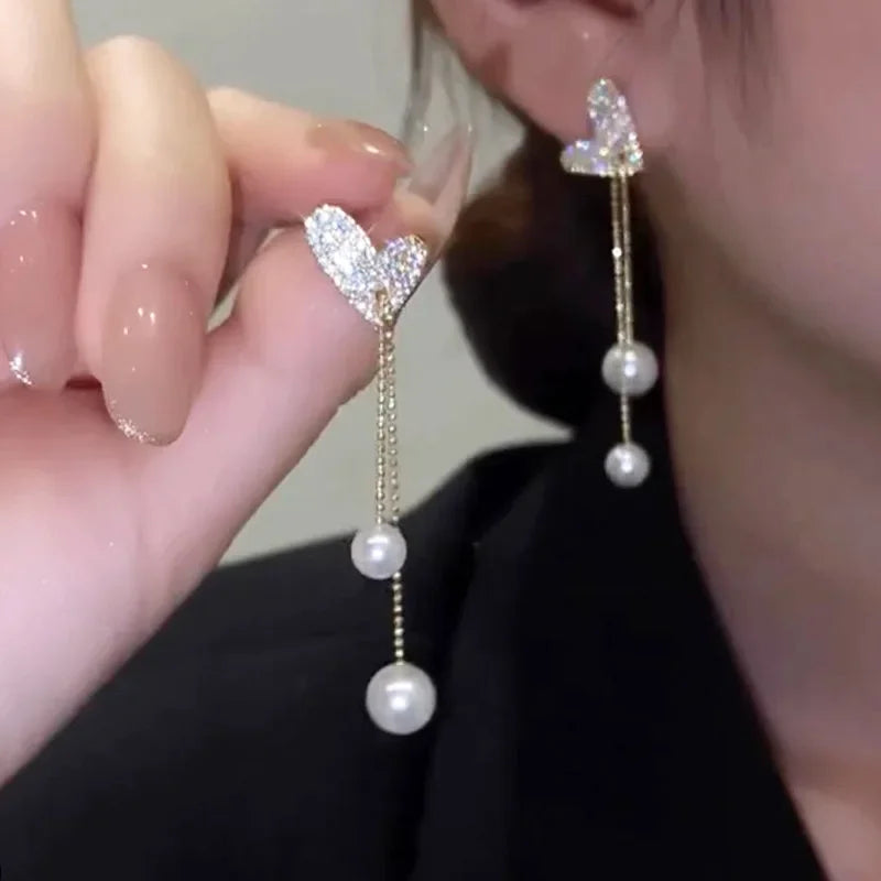 Wheat Tassel Pendant U-Shaped Earrings – Gold Color, 2025 New Fashion for Women & Girls