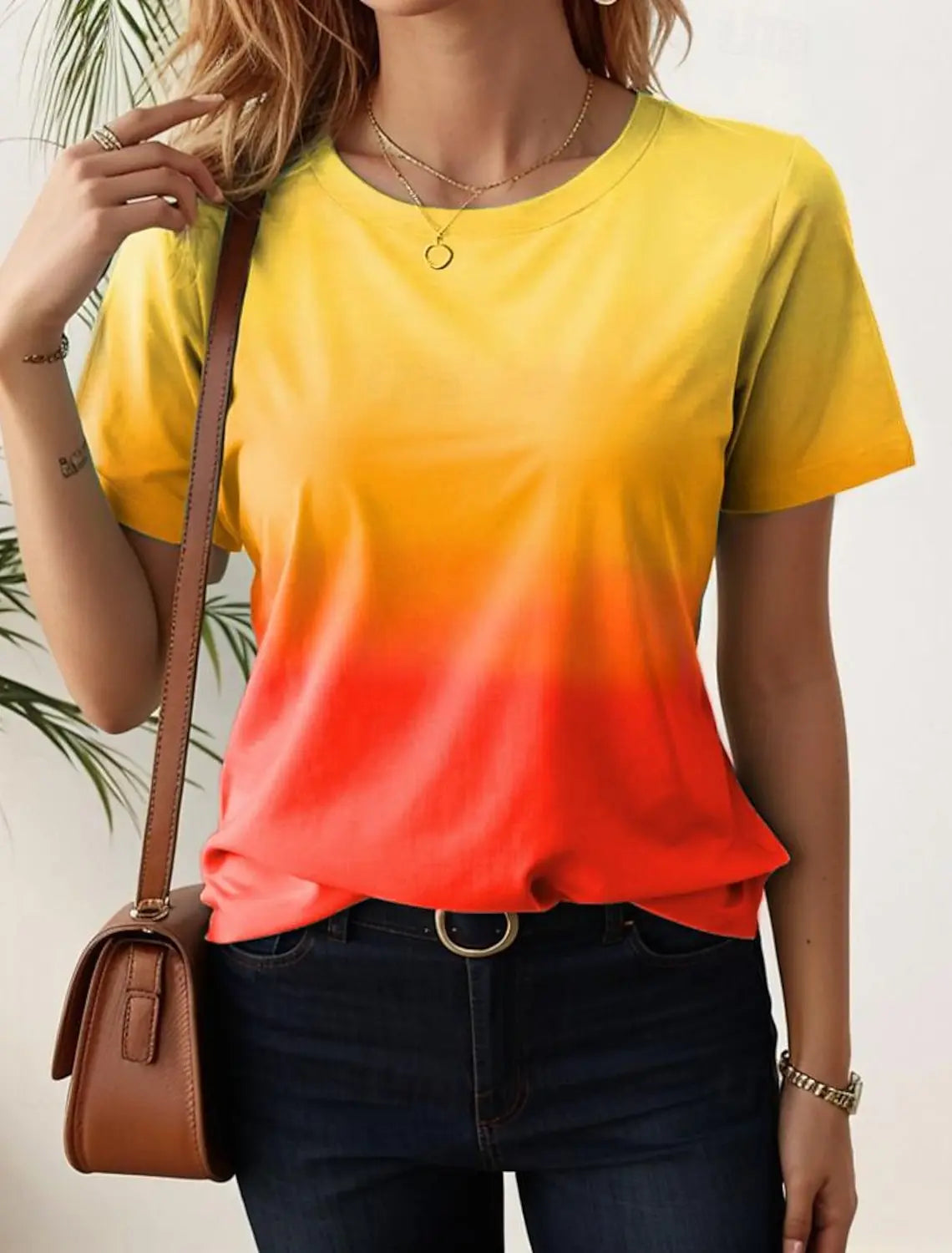 3D Gradient Print T-Shirts