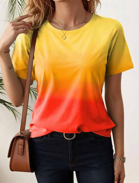 3D Gradient Print T-Shirts