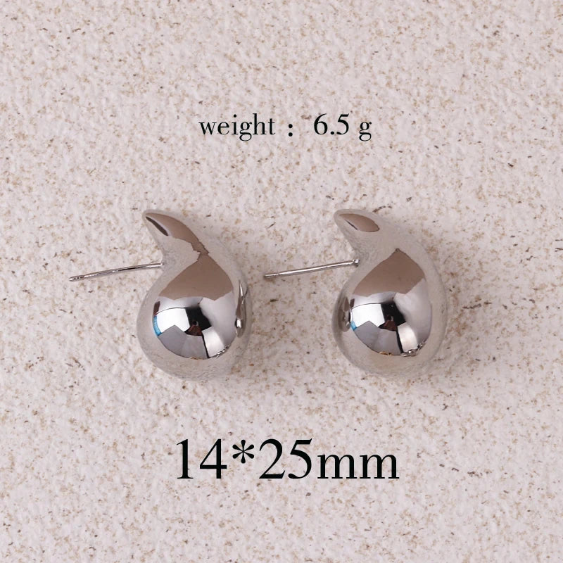 Extra Large Chunky Hoop Drop Earrings – Gold Plated, Lightweight & Hypoallergenic for Women and Girls